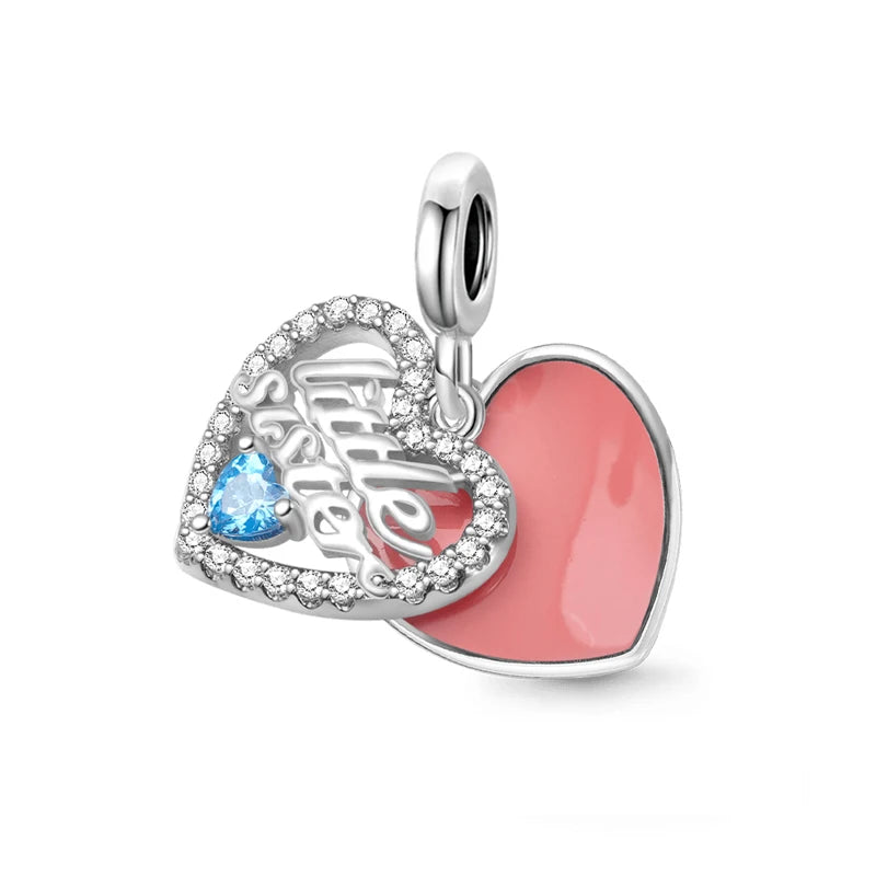 Sterling Silver Sunflower Best Friend Charm Bead - Bracelet Accessory