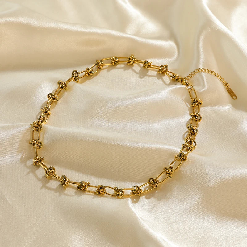 Exaggerated Gold Thick Chain Necklace — 316L Stainless Steel Waterproof | Women