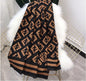 Letters Print Cotton Twill Scarf — Thick Warm Shawl | Women