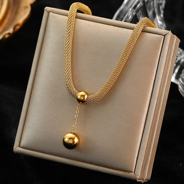 Exaggerated Gold Thick Chain Necklace — 316L Stainless Steel Waterproof | Women