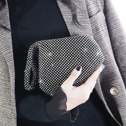 Rhinestone Evening Clutch Bag — Crystal Embellished Silk Handbag | Women