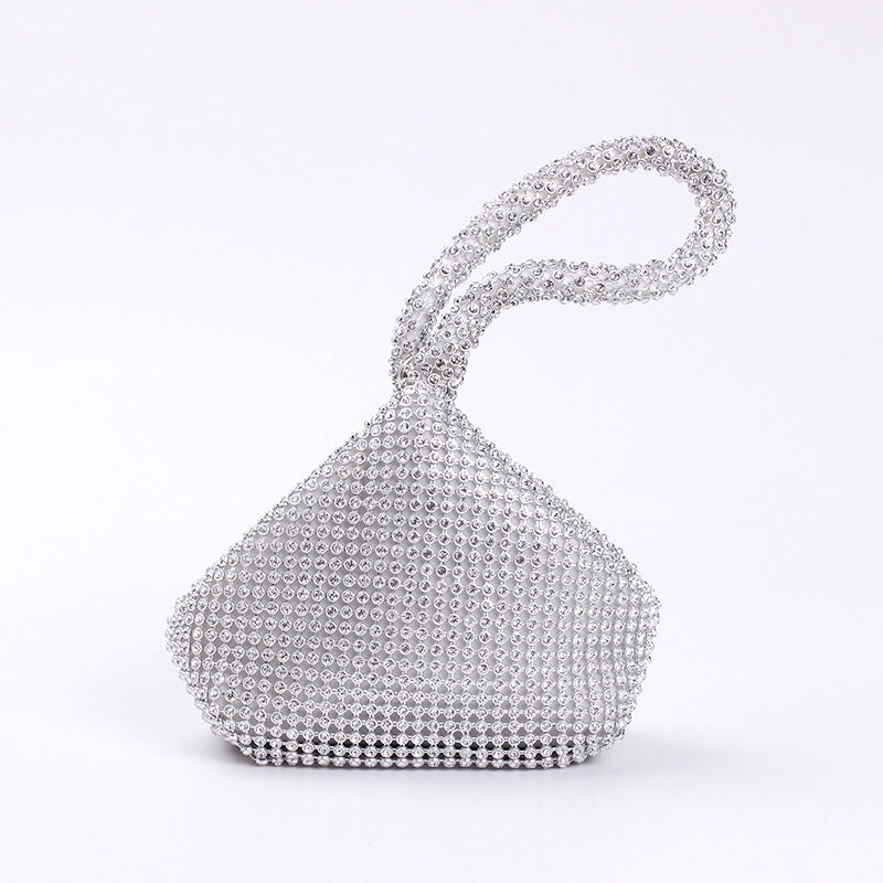 Rhinestone Evening Clutch Bag — Crystal Embellished Silk Handbag | Women