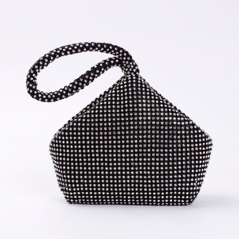 Rhinestone Clutch Evening Bag for Women — Silk Dumpling Bag in Gold, Silver & More