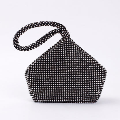 Rhinestone Clutch Evening Bag for Women — Silk Dumpling Bag in Gold, Silver & More