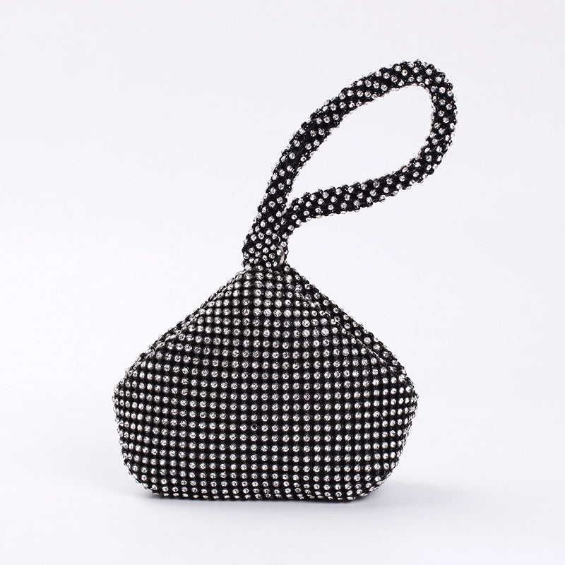 Rhinestone Clutch Evening Bag for Women — Silk Dumpling Bag in Gold, Silver & More