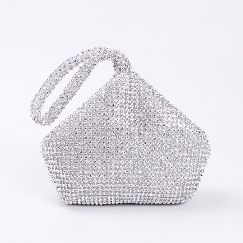 Rhinestone Evening Clutch Bag — Crystal Embellished Silk Handbag | Women