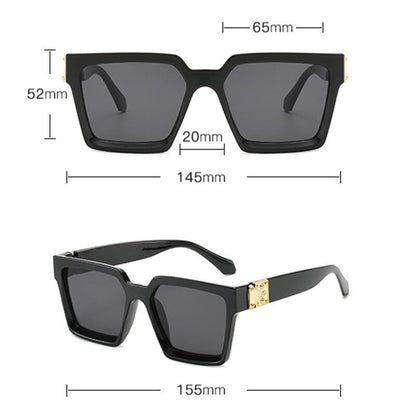 Oversized Square Mirror Sunglasses — Luxury Brand Style | Unisex