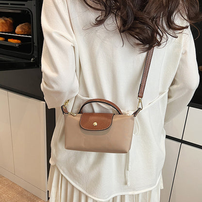 Mini Dumpling Crossbody Bag — Color-Block Nylon Phone Bag | Women 2025