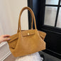 Velvet Suede Tote Bag — Large Capacity Retro Commuter Handbag | Women