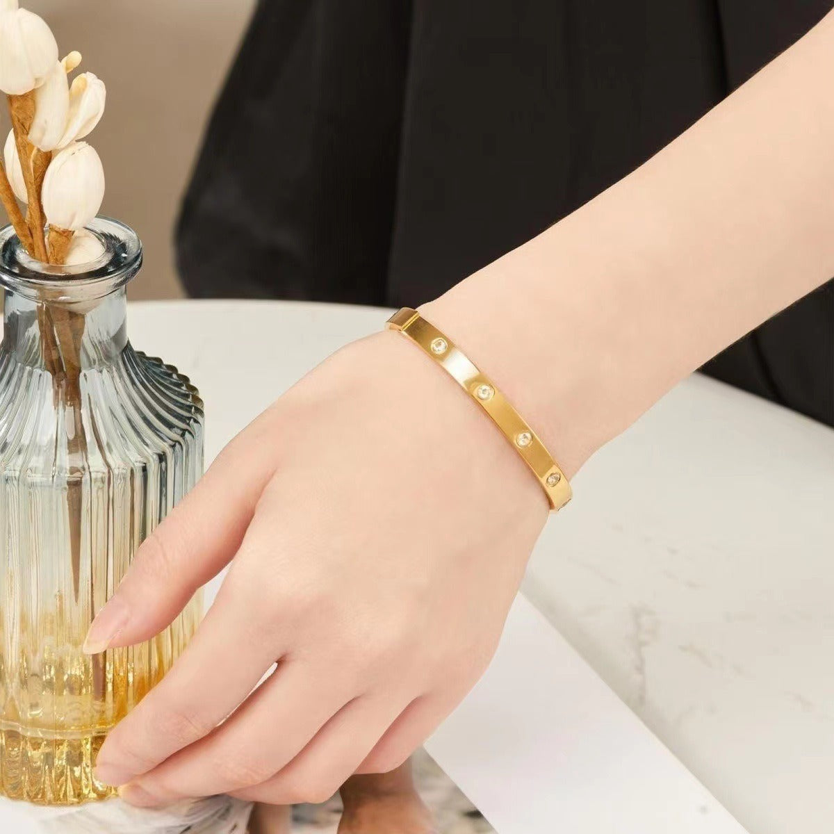 Minimalist Titanium Steel Bracelet — Non-Fading European Luxury Style | Women
