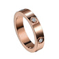 Zircon Inlaid Titanium Steel Ring — Geometric Diamond-Look | Women