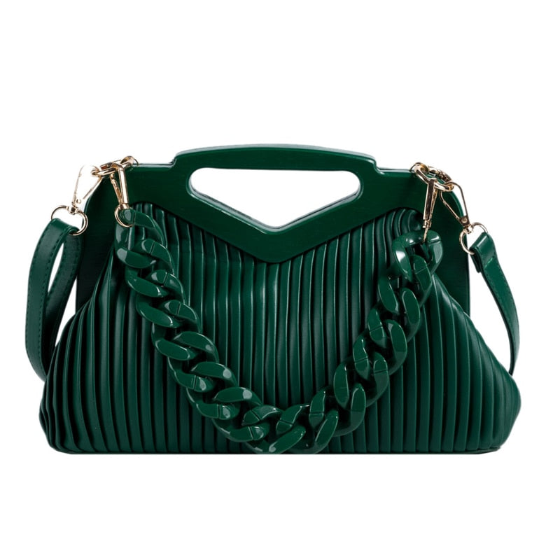 Pleated Triangle Shoulder Bag — Designer-Inspired Crossbody & Clutch | Women