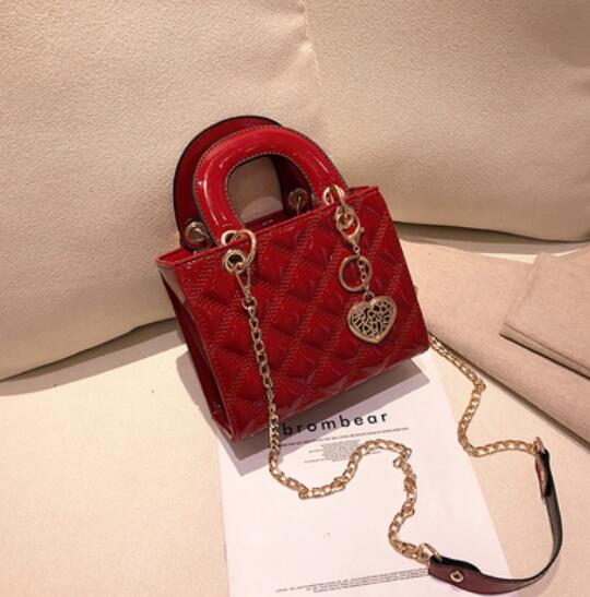 Lingge Quilted Chain Shoulder Bag — Patent Leather Designer Crossbody | Women