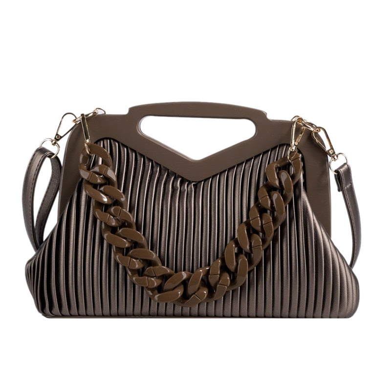 Pleated Triangle Shoulder Bag — Designer-Inspired Crossbody & Clutch | Women