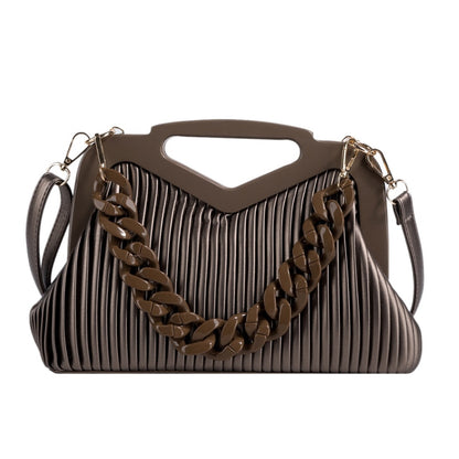 Pleated Triangle Shoulder Bag — Designer-Inspired Crossbody & Clutch | Women