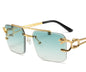 Hollow Mirror Leg Sunglasses — Hip Hop Street Style Gold Frame | Unisex
