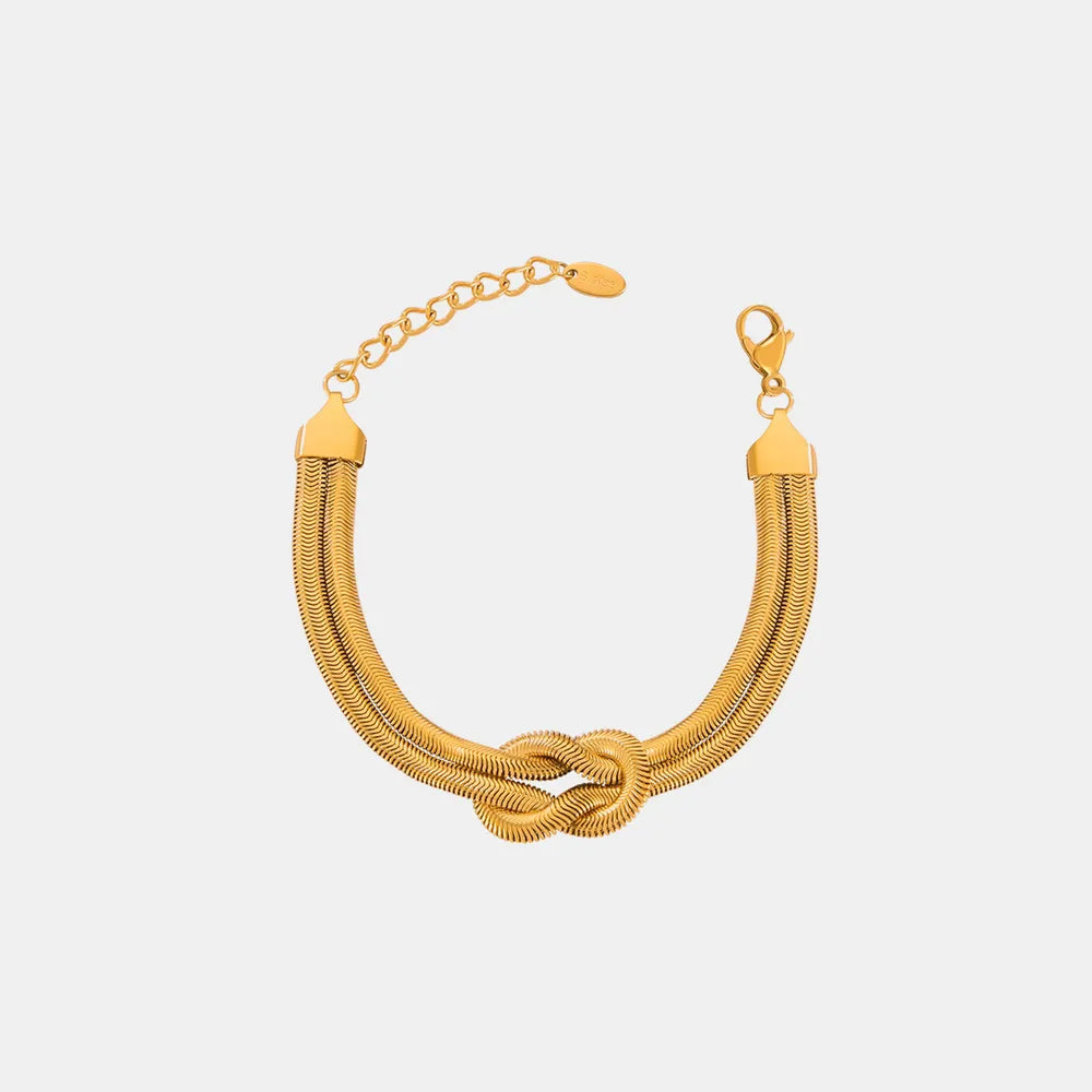 Titanium Steel Knot Bracelet — Gold & Silver Adjustable Chain | Women