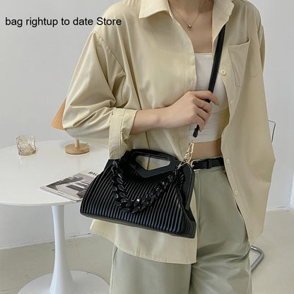 Pleated Triangle Shoulder Bag — Designer-Inspired Crossbody & Clutch | Women