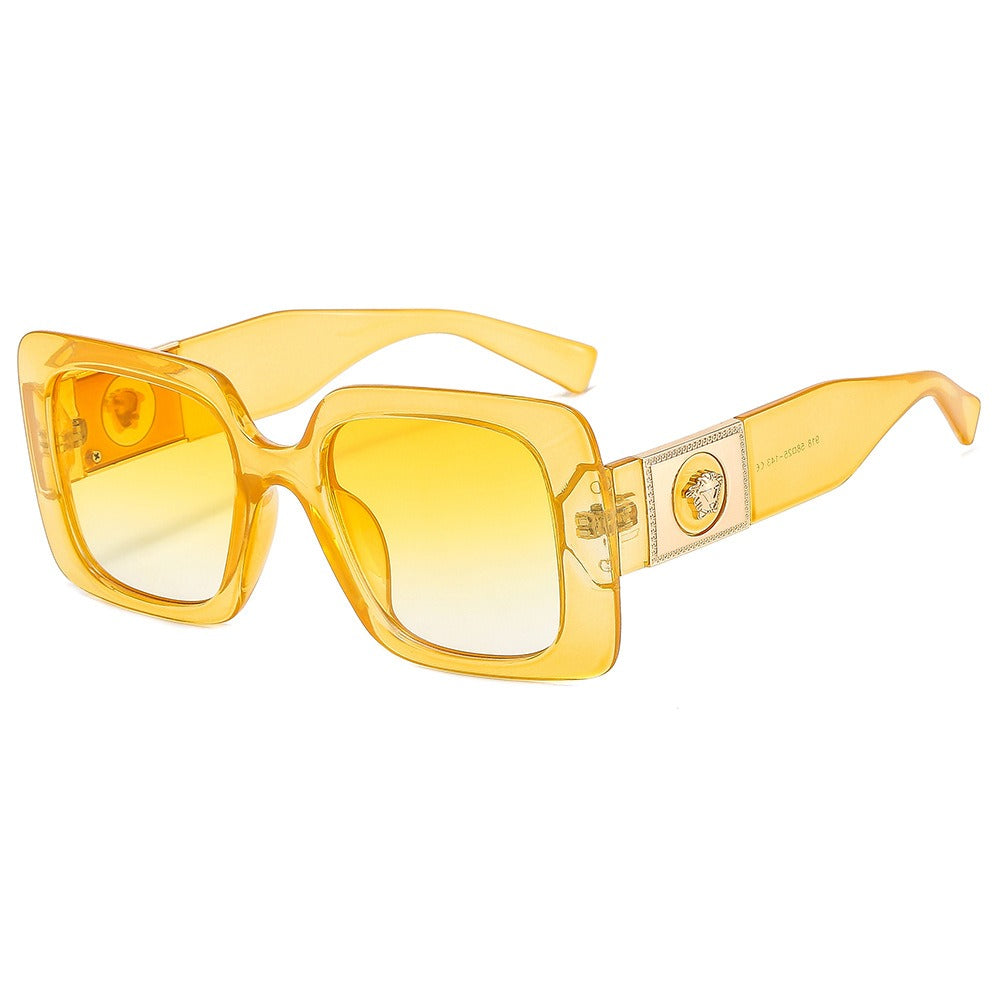 Trendy Two-Tone Box Frame Sunglasses — Internet Celebrity Style | Women