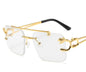 Hollow Mirror Leg Sunglasses — Hip Hop Street Style Gold Frame | Unisex