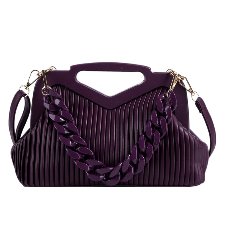 Pleated Triangle Shoulder Bag — Designer-Inspired Crossbody & Clutch | Women
