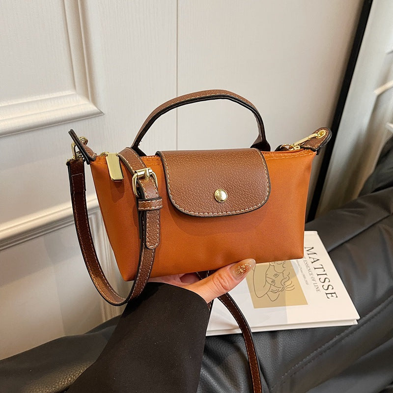Mini Dumpling Crossbody Bag — Color-Block Nylon Phone Bag | Women 2025