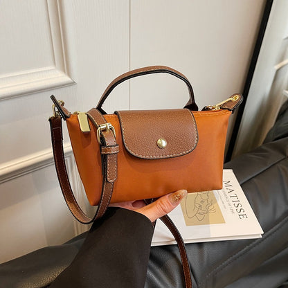 Mini Dumpling Crossbody Bag — Color-Block Nylon Phone Bag | Women 2025