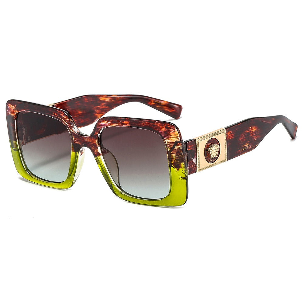 Trendy Two-Tone Box Frame Sunglasses — Internet Celebrity Style | Women