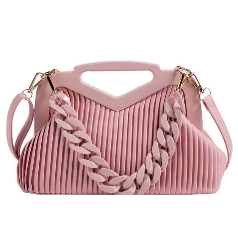 Pleated Triangle Shoulder Bag — Designer-Inspired Crossbody & Clutch | Women