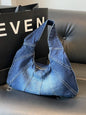 Crescent Shaped Denim Shoulder Bag — Half Moon Casual Crossbody | Women