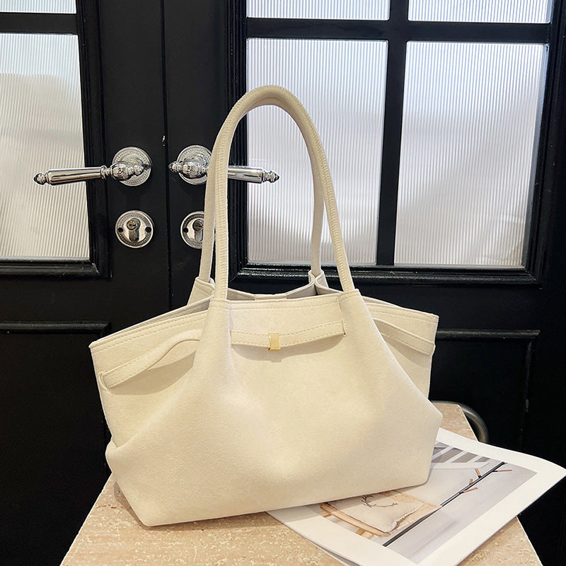 Velvet Suede Tote Bag — Large Capacity Retro Commuter Handbag | Women
