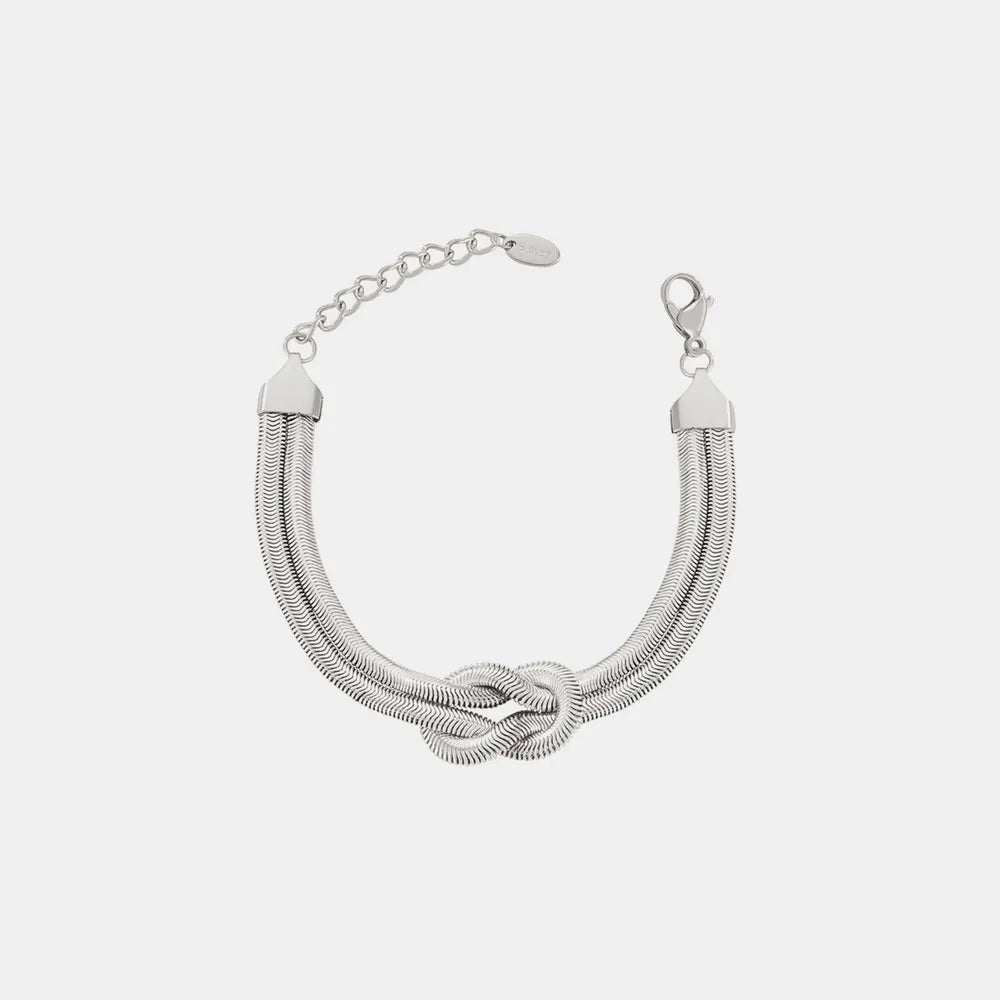 Titanium Steel Knot Bracelet — Gold & Silver Adjustable Chain | Women