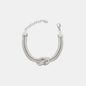 Titanium Steel Knot Bracelet — Gold & Silver Adjustable Chain | Women