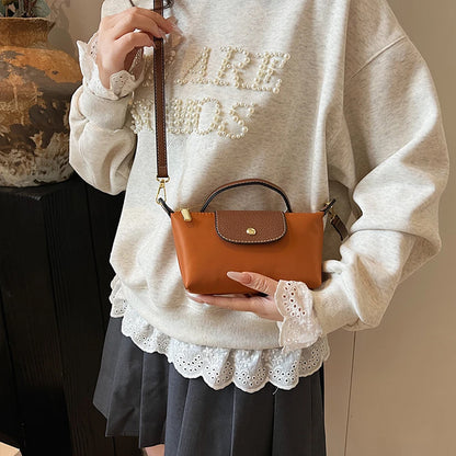 Mini Dumpling Crossbody Bag — Color-Block Nylon Phone Bag | Women 2025