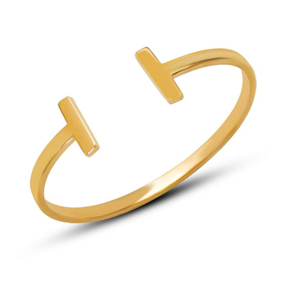 Titanium Steel T-Shape Open Bracelet — Geometric All-Match Cuff | Women