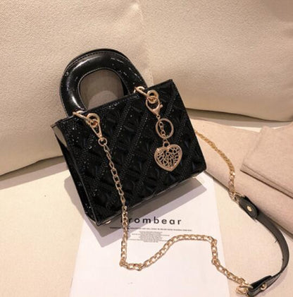 Lingge Quilted Chain Shoulder Bag — Patent Leather Designer Crossbody | Women