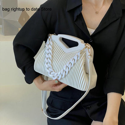Pleated Triangle Shoulder Bag — Designer-Inspired Crossbody & Clutch | Women
