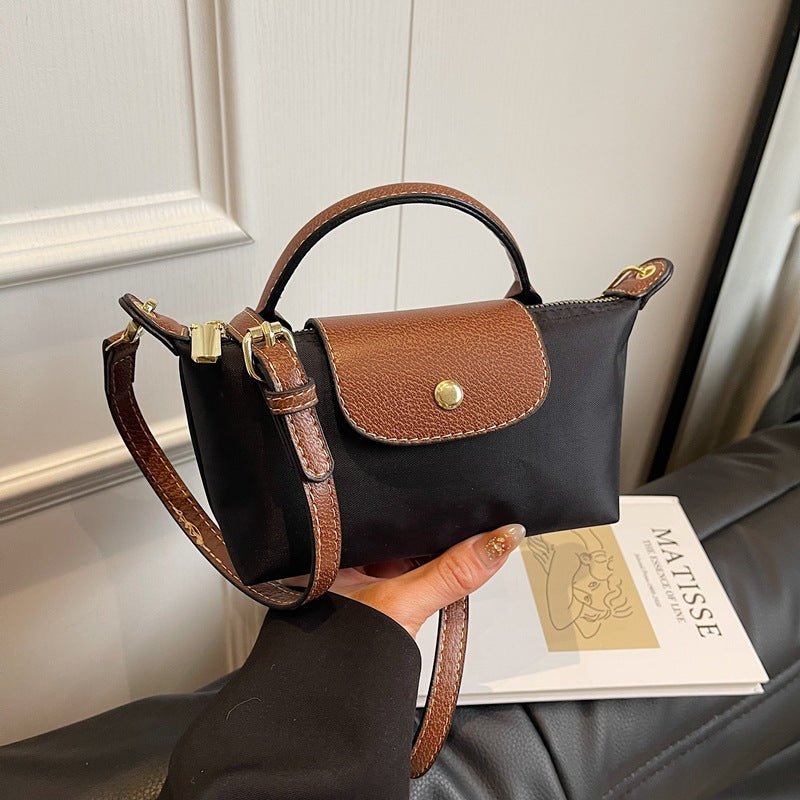 Mini Dumpling Crossbody Bag — Color-Block Nylon Phone Bag | Women 2025