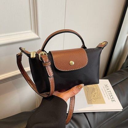 Mini Dumpling Crossbody Bag — Color-Block Nylon Phone Bag | Women 2025