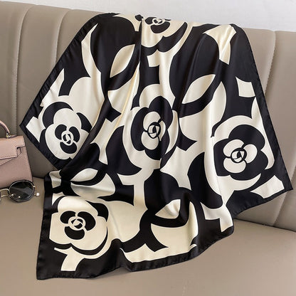 Korean-Style Square Silk Scarf — Headband, Bag Charm & Neck Tie | Women