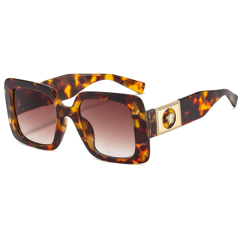 Trendy Two-Tone Box Frame Sunglasses — Internet Celebrity Style | Women