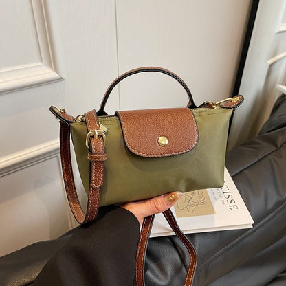 Mini Dumpling Crossbody Bag — Color-Block Nylon Phone Bag | Women 2025