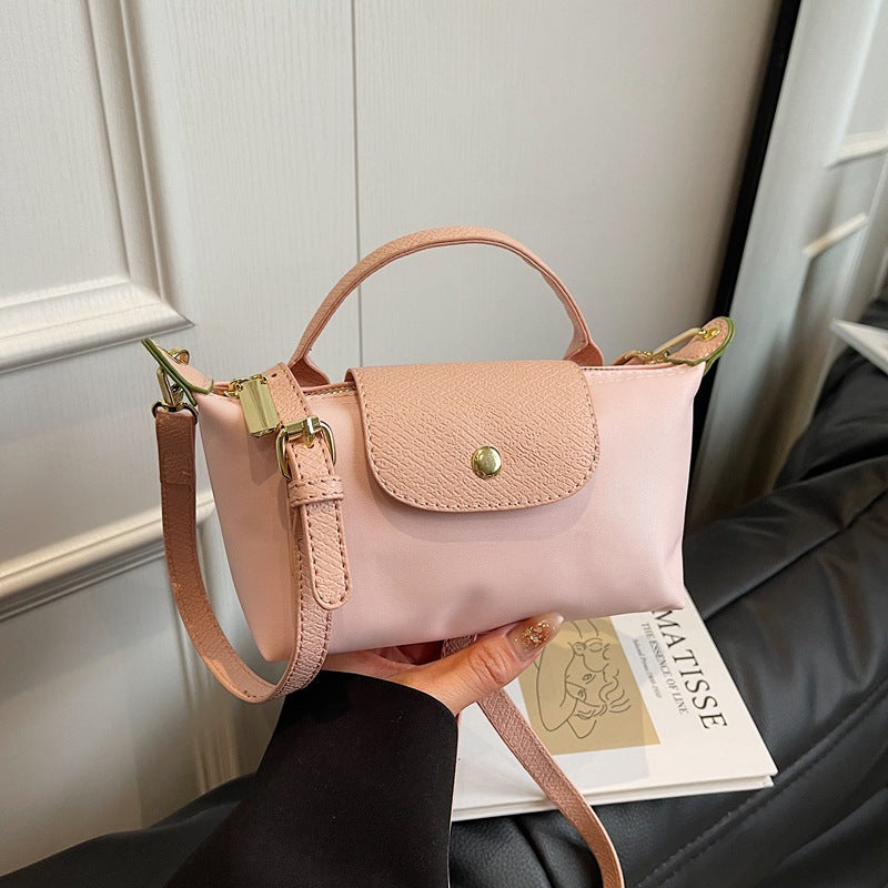 Mini Dumpling Crossbody Bag — Color-Block Nylon Phone Bag | Women 2025