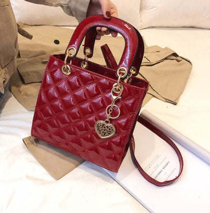 Lingge Quilted Chain Shoulder Bag — Patent Leather Designer Crossbody | Women