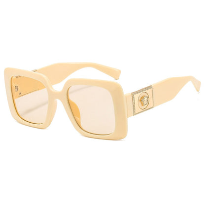 Trendy Two-Tone Box Frame Sunglasses — Internet Celebrity Style | Women