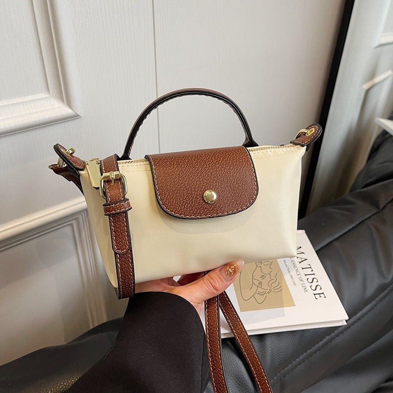 Mini Dumpling Crossbody Bag — Color-Block Nylon Phone Bag | Women 2025