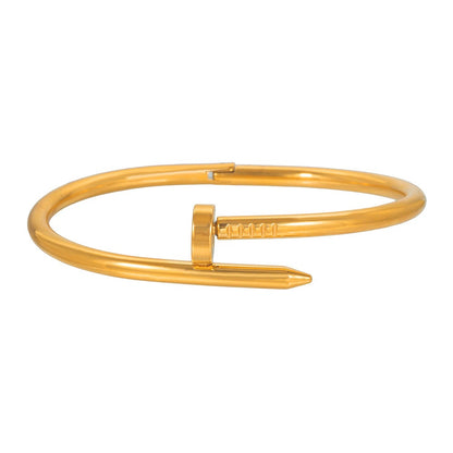 Titanium Steel Rivet Bracelet — INS Style Open Cuff | Unisex