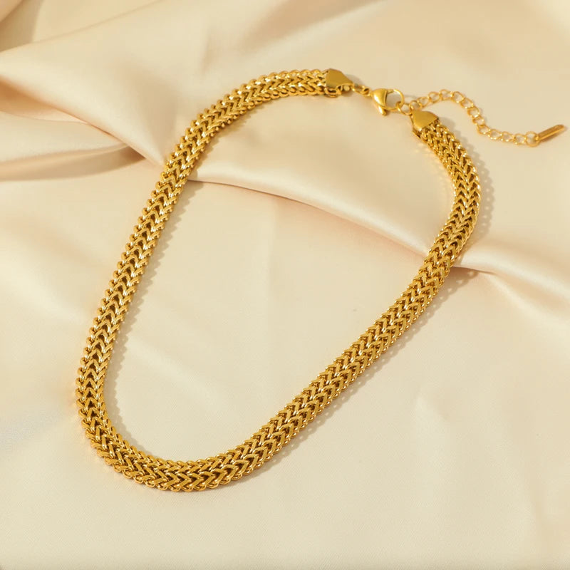 Exaggerated Gold Thick Chain Necklace — 316L Stainless Steel Waterproof | Women
