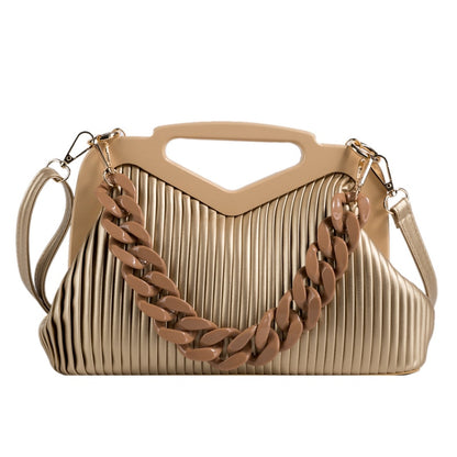 Pleated Triangle Shoulder Bag — Designer-Inspired Crossbody & Clutch | Women