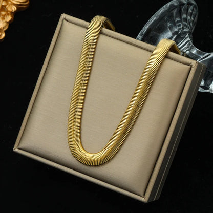 Exaggerated Gold Thick Chain Necklace — 316L Stainless Steel Waterproof | Women